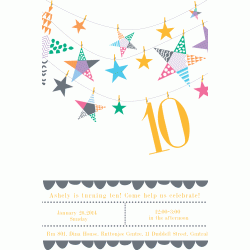  Personalized Stars 5" x 7" Invitation Card with envelope A, 12pcs