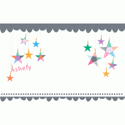  Personalized Stars 4" x 6" Thank You Card with envelope A, 12pcs