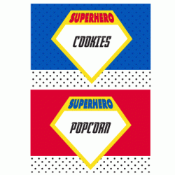  Personalized Superhero 3.25" x 2.25" Tented Card, 12pcs