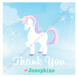  Personalized Unicorn Party 3" Square Gift Tag, 12pcs