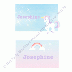  Personalized Unicorn Party 3.25" x 2.25" Tented Card, 12pcs
