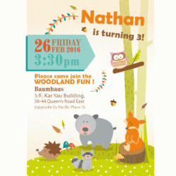   Personalized Woodland 5" x 7" Invitation Card with envelope, 12pcs