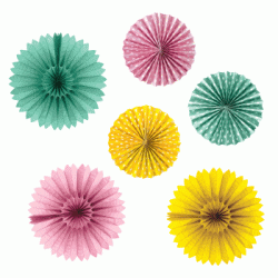 Pinwheel Set - Pink + Green + Yellow, 6pcs