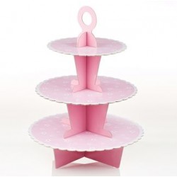 Cupcake Stand in pink with white flowers
