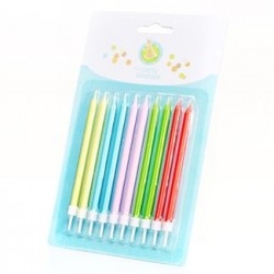 Stick Candles with Holder, 10 pcs