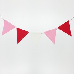 Flag Bunting - Red + Pink + White 
