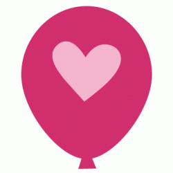  11" Round Latex Pink Heart on Burgundy Red Deco Balloon (with helium)