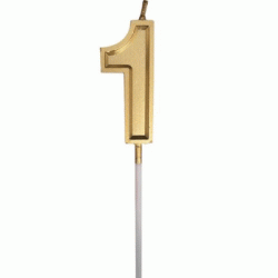 Number Candle - Number 1 Gold