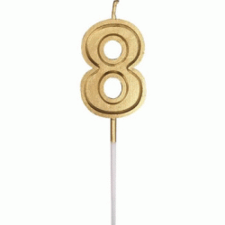 Number Candle - Number 8 Gold
