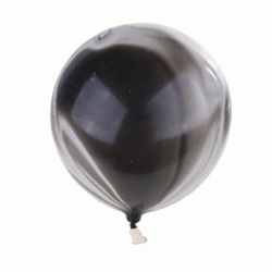 9" Round Marble Black Printed Latex Balloon (with helium)