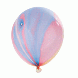 9" Round Marble Multicolor Printed Latex Balloon (with helium)