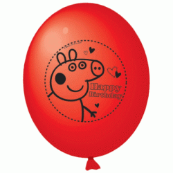 Peppa Pig 9" Red Round Latex Balloon (with helium)