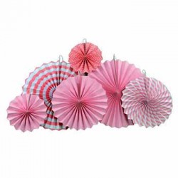 Pinwheel Decoration Set - Pink (set of 6)