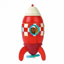 Red Rocket Wooden Toy