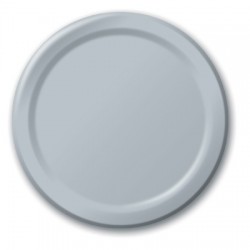 Shimmering Silver 9" Paper Plate, 24pcs