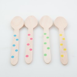 Wooden Spoon - Polka Dots, 12pcs