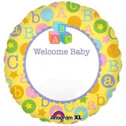 Welcome Baby ABC Personalized 18" Foil Balloon