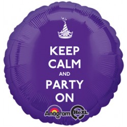 Keep Calm and Party On 17" Foil Balloon