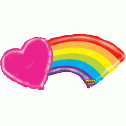 Mighty Rainbow Foil Balloon - 41"W x 17"H