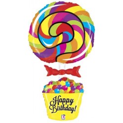 Lollipop Birthday Foil Balloon - 22" W x 40" H