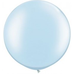 30" Round Pearl Light Blue Latex Balloon (with helium)