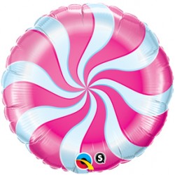 Candy Swirl 18" Magenta Foil Balloon