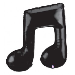 Music Note: Two Quavers in Black Foil Balloon - 34" W x 31" H