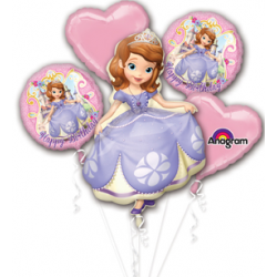 廸士尼小公主蘇菲亞慶生鋁箔氣球組合 - 5個(連氣球座)