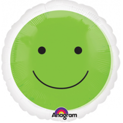 Smiley Face 17" Foil Balloon – Lime