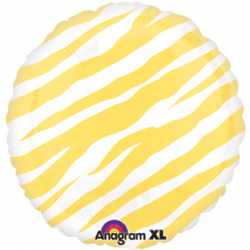 黃色班馬紋17寸圓形鋁箔氣球