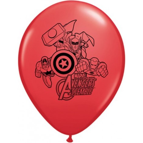 Avengers Assemble 11" Round Red Latex Balloon (with helium) Avengers Assemble 11" Round Red Latex Balloon (with helium)
