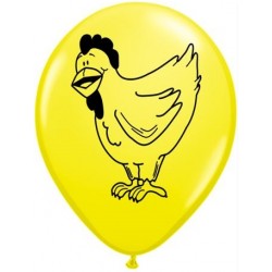 11" Round Farm Animal - Rooster Latex Balloon (with helium)