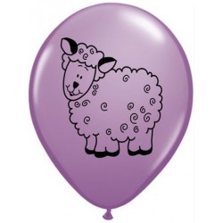 11" Round Farm Animal - Sheep Latex Balloon (with helium)