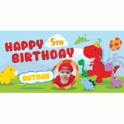  Dinosaur Personalized Vinyl Banner with Photo