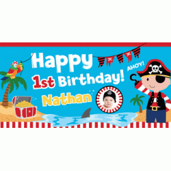  Pirate Personalized Vinyl Banner with Photo
