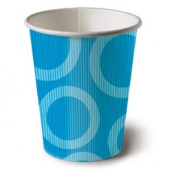 藍色圈形圖案 6.5安士紙杯 - , 10件