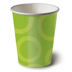 綠色圈形圖案 6.5安士紙杯, 10隻