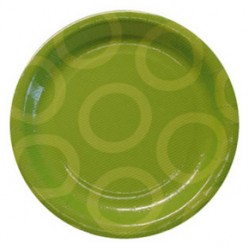Circle Green 9" Paper Plate, 10pcs