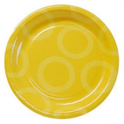 Circle Yellow 9" Paper Plate, 10pcs
