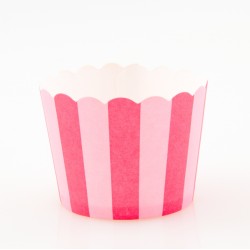 Paper Treat Cup in Stripes - Red & Pink, 25 pcs	