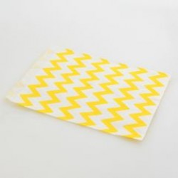 Paper Treat Bag in Chevron - Yellow, 25 pcs