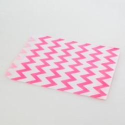 Paper Treat Bag in Chevron- Hot Pink, 25 pcs