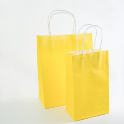 Paper Gift Bag - Yellow, 10 pcs