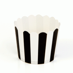 Paper Treat Cup in Stripes - Black, 25 pcs