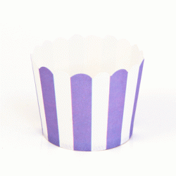 Paper Treat Cup in Stripes - Lilac, 25 pcs