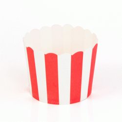 Paper Treat Cup in Stripes - Red, 25 pcs