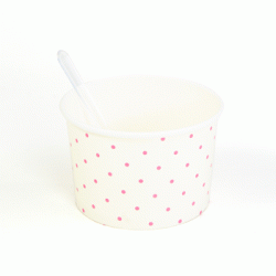 Ice-cream/Candy Paper Cup in Pink Polka Dots – White, 8pcs
