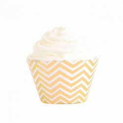 Gold Chevron Cupcake Wrapper, 12pcs