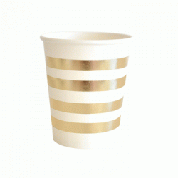 Gold Stripes 9oz Paper Cup, 10pcs