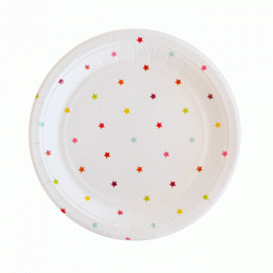 Rainbow Stars 7" Paper Plate, 10pcs